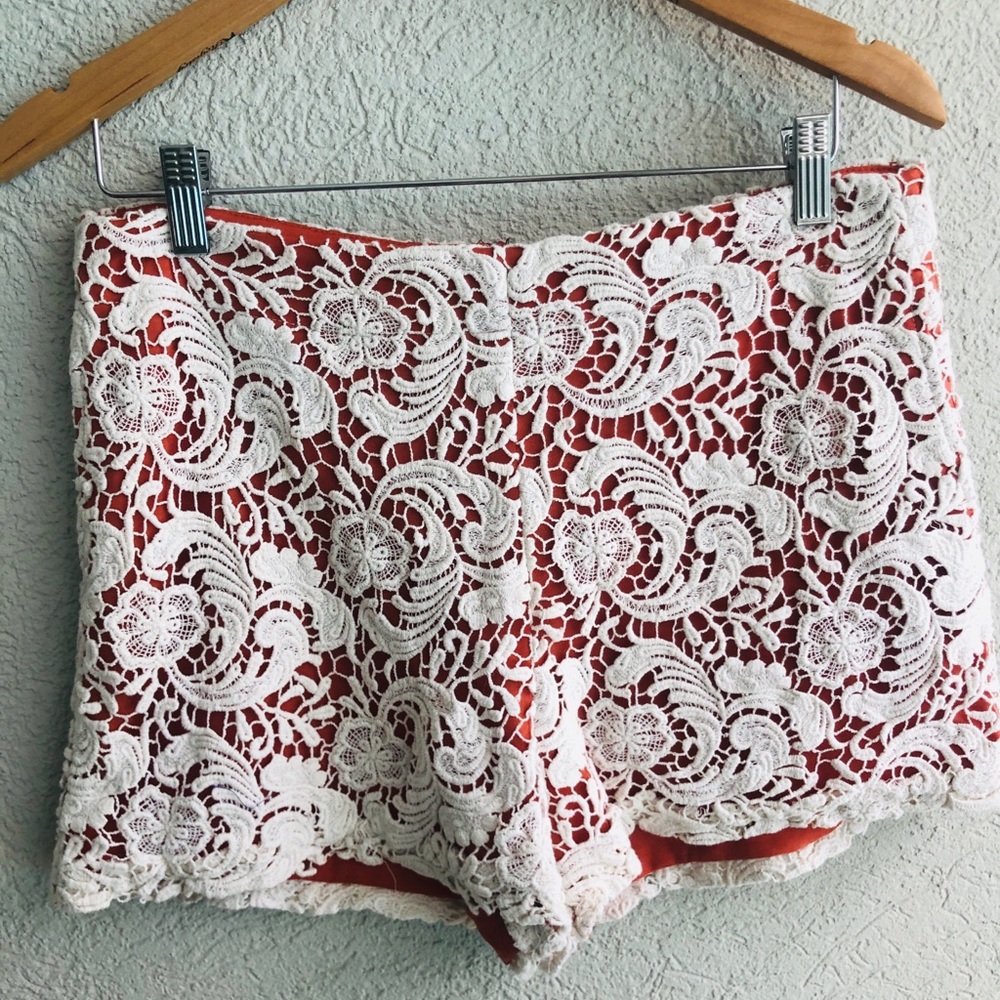 Karlie Lace Shorts with Orange/Rust under lace